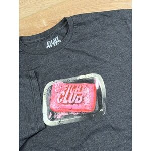 Fight Club T-Shirt Men's L 2011 20th Century Fox Gray Graphic Tee Bar of Soap